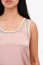 Claudie Pierlot Pink/White Strip Detail Silk Top Size 1