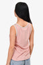 Claudie Pierlot Pink/White Strip Detail Silk Top Size 1