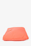 Prada Neon Orange Puffy Nylon Clutch with Chain