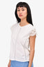Sandro White Sleeveless Shoulder Detail Top Est. Size S