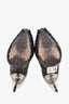 Salvatore Ferragamo Black Leather Perforated Heels Size 7