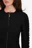 Versace Black Ruched Sleeve Zip Up Jacket Size 40