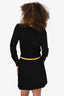 Moschino Couture Black Silk Graphic Printed Shirt Dress Size 6