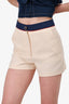 Valentino Cream/Blue Trimmed Shorts Size 4