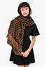 Louis Vuitton Brown Metallic Silk/Wool Monogram Scarf