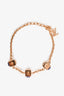 Louis Vuitton Gold Toned Crystal Set Cube Bracelet