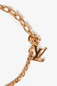 Louis Vuitton Gold Toned Crystal Set Cube Bracelet