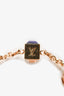 Louis Vuitton Gold Toned Crystal Set Cube Bracelet