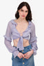 Majorelle Purple Sheer Tie Front Top Size M
