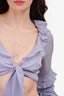 Majorelle Purple Sheer Tie Front Top Size M