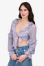 Majorelle Purple Sheer Tie Front Top Size M