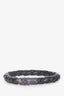 John Hardy Black Leather/Silver Bamboo Clasp Bracelet