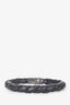 John Hardy Black Leather/Silver Bamboo Clasp Bracelet