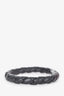 John Hardy Black Leather/Silver Bamboo Clasp Bracelet