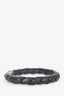 John Hardy Black Leather/Silver Bamboo Clasp Bracelet