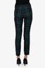 Burberry Green Wool Tartan Tapered Pants Size 4