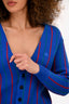 Burberry Blue/Red/Green Wool Striped Cardigan Size XXS
