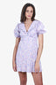 Rixo Purple/Blue Seashell Print Mini Dress Size 6