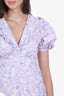 Rixo Purple/Blue Seashell Print Mini Dress Size 6