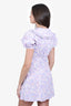 Rixo Purple/Blue Seashell Print Mini Dress Size 6