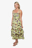 Ulla Johnson Green/Multicolour Floral Print Tiered Midi Dress Size 6