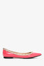 Valentino Pink Patent Rockstud Pointed Flats Size 36.5