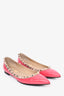 Valentino Pink Patent Rockstud Pointed Flats Size 36.5