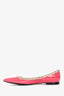 Valentino Pink Patent Rockstud Pointed Flats Size 36.5