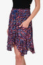 Isabel Marant Etoile Purple Pattern Drawstring Skirt Size 38