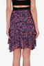 Isabel Marant Etoile Purple Pattern Drawstring Skirt Size 38