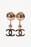 Pre-Loved Chanel™ Gold Tone Ball Drop 'CC' Earrings