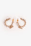 Pre-Loved Chanel™ Gold Tone Pearl Crystal "CC" Hoop Earrings