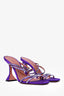 Amina Muaddi Purple Crystal Heeled Sandals Size 36.5