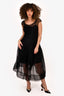 Simone Rocha Black Tulle Sleeveless Ruffle Tiered Dress Size 6