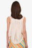 Ann Demeulemeester White Silk Sheer Bubble Hem Sleeveless Top Size 38