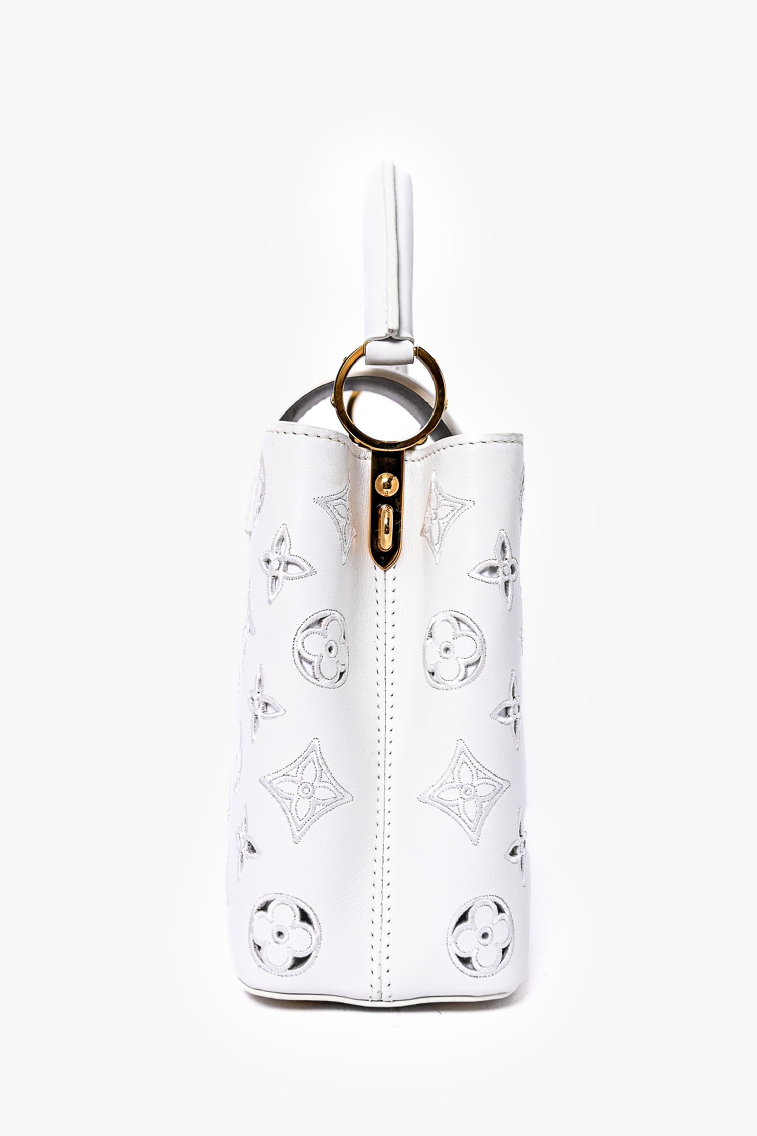 Louis Vuitton Limited Edition White Broderie Leather Monogram