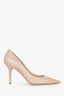 Jimmy Choo Nude Metallic Python Printed 'Agnes' Heels Size 38.5