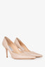 Jimmy Choo Nude Metallic Python Printed 'Agnes' Heels Size 38.5