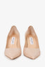 Jimmy Choo Nude Metallic Python Printed 'Agnes' Heels Size 38.5
