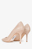Jimmy Choo Nude Metallic Python Printed 'Agnes' Heels Size 38.5