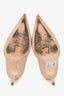Jimmy Choo Nude Metallic Python Printed 'Agnes' Heels Size 38.5