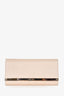 Jimmy Choo Nude Metallic Python Printed 'Milla' Clutch With Chain
