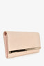 Jimmy Choo Nude Metallic Python Printed 'Milla' Clutch With Chain
