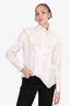 Victoria Beckham Cream Silk Pleated Ruffle Blouse size 44