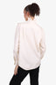 Victoria Beckham Cream Silk Pleated Ruffle Blouse size 44