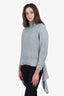 Balenciaga Grey Metallic Asymmetric Knitted Turtleneck Jumper Size 34