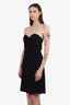 Prada Black Cinch Detail Strapless Midi Dress Size 42