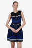 Roberto Cavalli Blue/Black Patterned Sleeveless Dress Size 44