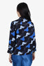 Bruno B Benetto Blue/Black Hand Printed Blouse Size 38