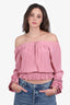 Ramy Brook Pink Ruffle Off-the-Shoulder Top Size S